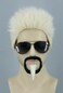 Topcosplay Celebrity Chef Wig and Goatee Men Wig Blonde Funny Wigs Male Halloween Party Wig