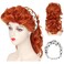 Miss U Hair Long Curly Ginger Red Wig Copper Red 50's Housewife Wig for Women Adult Halloween Costume
