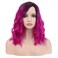 incohair 14 Inches Hot Pink Ombre Wigs for Women Short Curly Wavy Bob Wigs Ombre Hot Pink Wigs Side Part Synthetic Cosplay Party Daily Wigs Wig Cap Included