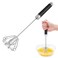 Manual Whisk Egg Beater, Stainless Steel Egg Whisk Hand Push Rotary Whisk Blender Manual Blender Rotatable Egg Beater Whisk Hand Semi Automatic Egg Whisk for Home Kitchen Baking Tool