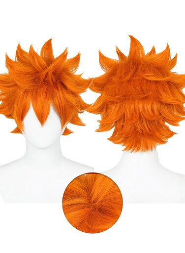 OSIAS Shoyo Hinata Wig Orange Fluffy Short Synthetic Heat Resistant Hair