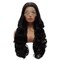 LUSHY BEAUTY Hair Synthetic Lace Front Wig Wavy Long 26inch Black Heavy Density Heat Resistant Realistic Wig