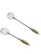 2Pack Spring Egg Whisks with Golden Coil Handle, Easy Grip Handheld Balloon Whisk Egg Beater for Quick Whisking, Beating, Stirring