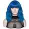 QACCF Dark Blue Wig Short Curly Shoulder Length Women Full Bang Halloween Cosplay Party Ocean Blure Omber Wig (Ocean)