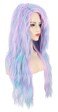 karlery 30'' Adult Women Long Wave Blue and Purple Wig Halloween Cosplay Costume Party Wig