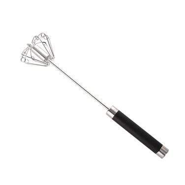 Vctitil Stainless Steel Hand Push Whisk Blender,Kitchen Mixer Balloon Egg Beater Whisk,Manual Milk Cream Whisk Stirring Egg Tools(black)