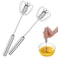 304 Stainless Steel Semi-Automatic Whisk,12 Inch Egg Whisk Hand Push Rotary Whisk Blender,Hand Push Mixer Stirrer Tool for Blending,Whisking,Beating,Stirring,2 PCS