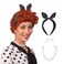 FantaLook Light Auburn Wig with Headband Earrings and Necklace Costume 50S Housewife Cosplay Wig for Halloween