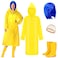 Bonuci 4 Pcs Halloween Women's Raincoat Costume Set Waterproof Rain Jacket Outfit Blue Hair Wig with Wig Caps Rain Boots for Women Cosplay