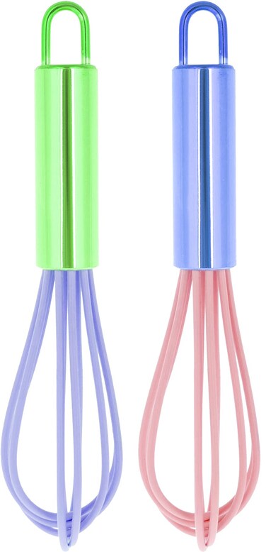 Kitchen Hand Whisk - Pack of 2 - Cooking Miniature Beater - Manual Small Silicone Egg Whisks