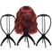 Wig Stand 3 Pack Wig Head Stand Black Portable Collapsible Wig Holder for Multiple Wigs