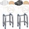 Yingzhao Old Lady Costume for Women Set of Wigs with Wig Caps Glasses with Chain Necklace Earrings Bracelet Inflatable Walker (Stylish Style)