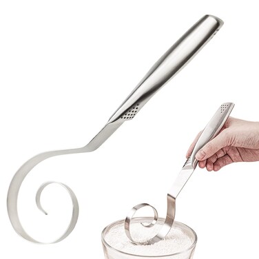 10IN Seamless Dough Whisk, Stainless Steel Bread Whisk, Bread Mixer, Kitchen Dutch Whisk for Cooking, Cake Batter, Sourdough, Pizza, Pastry, Whisking, and Biscuits
