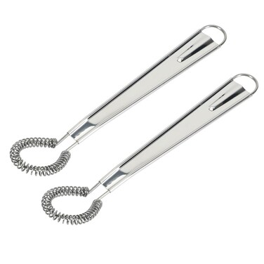 2 Pieces Egg Beater, Stainless Steel Mini Egg Whisk, Spring Coil Whisk, Handheld Milk Frother Foamer Sauce Stirrer Blender Coffee Mixer