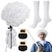 Giegxin 3 Pieces Halloween Colonial Historical Judge Costumes Accessory Set Includes White Wig Colonial White Socks Shoe Buckles for Kids Children Adults Party Cosplay