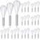 Domensi 24 Pcs Stainless Steel Whisks Set 8" 10" 12" Kitchen Whisks for Cooking Heat Resistant Stainless Steel Balloon Wire Whisks Bulk for Non Stick Cookware Blending Stirring Baking