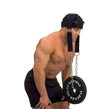 Neck Harness for Weight Training, Neck Trainer with Adjustable Heavy Duty Steel Chain and Strap, Increases Neck Core Strength and Supports Injury Recovery, Neck Exerciser for Home and Gym