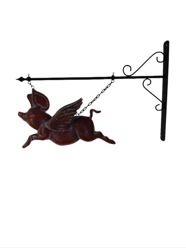 3D Flying Pig Wall Mount Weathervane