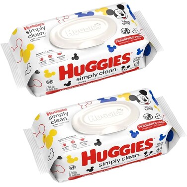 Huggies Baby Wipes Simply Clean Fragrance-Free (Pack of 2)