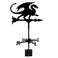 Dragon Wind Weathervanes for Roofs Mount, Mini Weather Vain Vein with Creative Shapes &amp; Metal Material for Sheds, Courtyard &amp; Garden Fence Decoration Outdoor (Black, 1PC)