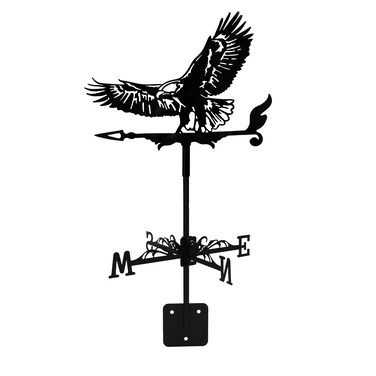 Wind Weathervanes for Roofs Mount with Creative Black Eagle Shapes &amp; Metal Material, Mini Weather Vain Vein for Sheds, Courtyard, and Garden Fence Decoration Outdoor (Eagle, 1PC)