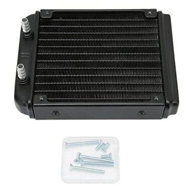 CPU Water Cool Radiator, 12 Row Tube 120MM High Density Fins Row Copper Tubes Radiator, Noiseless Water Cooling Liquid Heat Exchanger Kit