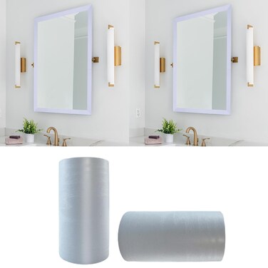 YESUS 11 Yard White Wood Grain Wallpaper Border Removable PVC Waterproof Peel and Stick Wallpaper,Bathroom Mirror Frame Border Sticker Wall Decor 3.93in x 393in