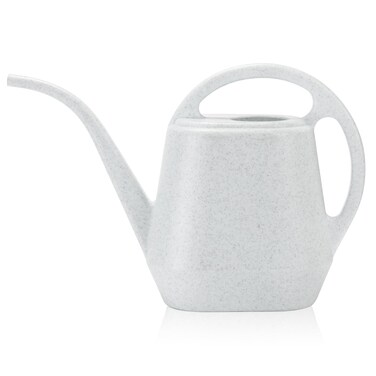 Fasmov Watering Can, 1/2 Gallon Plastic Watering Cans with Comfortable Handle, Small Garden Watering Cans Long Spout for Indoor Outdoor Watering Plants, Gray White