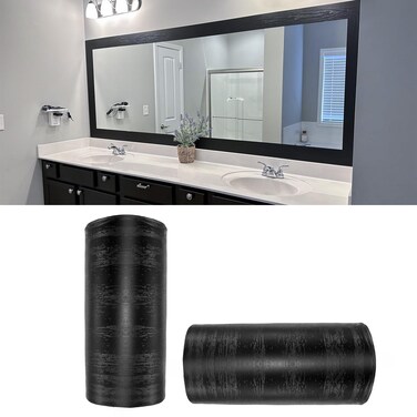 YESUS 11 Yards Black Wood Grain Wallpaper Frame Removable PVC Waterproof Peel and Stick Wallpaper,Bathroom Frame Frame Frame Sticker Wall Decor 3.93" x 393