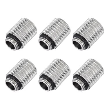 MECCANIXITY Male to Female Extender Fitting G1/4 x 25mm for Water Cooling System Silver Tone 6pcs