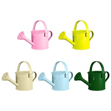 Yardwe Kids Watering Can, 5pcs Metal Watering Can Mini Watering Can Gardening Watering Tin for Garden Home Plants