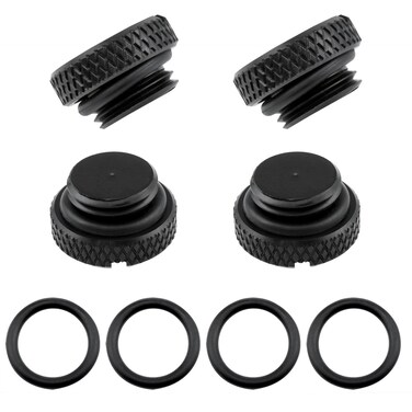 PIYANYO G1/4" O-Ring Plug Fitting Water Stop Plug Water Cooling Plug Fitting Pc Water Cooling Fittings PC Water Cooling System Black -4pcs