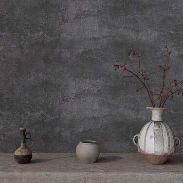 VaryPaper Dark Grey Concrete Wallpaper Peel and Stick Wallpaper Textured Cement Concrete Contact Paper for Countertops Waterproof Removable Self Adhesive Wall Paper for Bedroom Bathroom 15.7''x78.7''