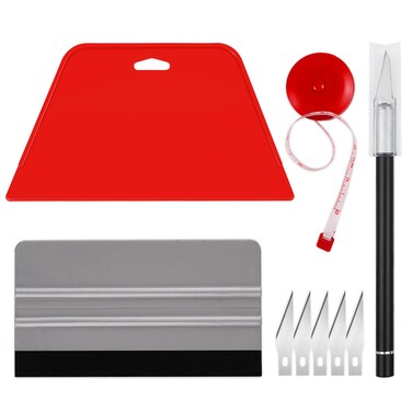 WRAPXPERT Wallpaper Smoothing Tool,Wallpaper Hand Tool Set,Wallpaper Tool Kit with Red Smoother Big Grey Felt Squeegee and Hobby Knife Blades