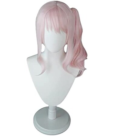 PWEINCY Pink Akiyama Mizuki Cosplay Wig Women Halloween Party Hair with Bangs