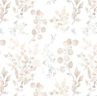 Leave Peel and Stick Wallpaper Thick Self Adhesive Wall Paper Brown White Leaf Vintage Boho Contact Removable Paper for Bedroom Bathroom Walls Cabinets Shelves Dresser Drawer Liner Furniture Decal