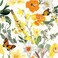 Blooming Wall DPYC07 Yellow White Flower Leaf with Butterfly Peel and Stick Wallpaper Self-Adhesive Prepasted Wallpaper Wall Decor