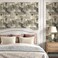 HotDecor Brown Cloth Peel and Stick Wallpaper Floral Dark Leaves Contact Paper for Countertops 17.5"X118" Waterproof Self Adhesive Vinyl Wall Paper for Bedroom Retro Damask Floral Wall Mural Decor