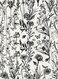 GLOW4U Black White Botanical Floral Shelf Liner Contact Paper Peel and Stick Botanical Wallpaper for Walls Cabinets Dresser Drawer Bedroom Bathroom Kitchen Furniture Decal