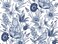 GLOW4U Peel and Stick Blue Birds Flower Wallpaper Vintage Birds Floral Contact Paper for Walls Bedroom Kitchen Bathroom Cabinets Shelves Dresser Drawer Liner Furniture Decal 17.7X117 Inches