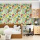 HotDecor Tropical Fruits Floral Peel and Stick Wallpaper 118"x17.5" Removable Self Adhesive Wallpaper for Walls Desktop Vinyl Floral Contact Paper Cabinet Covering Teal Blue Lemon Leaf Wall Mural