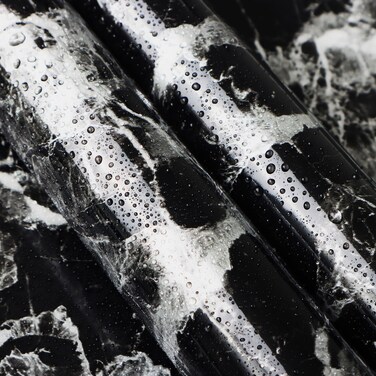 Guvana Glossy Marble Contact Paper Black Marble Wallpaper Marble Peel and Stick Wallpaper Waterproof Self Adhesive Wallpaper Modern DIY Contact Paper for Bathroom Kitchen Countertop Decor 15.7"x78.7