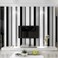 Q QIHANG Modern Minimalist Non-Woven Wallpaper Fashion Black and White Gray Stripes Living Room Bedroom TV Background Wall Shop Decoration 20.87" Wx393.7 L Non-Pasted