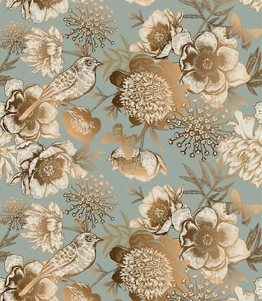 Meihodan Birds Tree Flower Self-Adhesive Wallpaper Floral Vintage Peel and Stick Removable Wallpaper Renter Friendly Contact Paper for Wall Cabinets Shelves 17.7in x 9.8ft