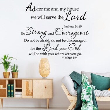 2 Sheets Bible Verse Wall Decals Scripture Wall Decal Wall Stickers Bible Wall Decal Quote Wall Decal As for Me and My House We Will Serve The Lord Wall Sticker Inspirational Verses Decals