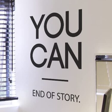 My Vinyl Story Large You CAN End of Story Wall Decal Inspirational Wall Decal Motivational Office Decor Quote Inspired Motivated Positive Wall Art Vinyl Gym Sticker School Classroom Decor