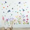 Supzone Flowers Butterflies Wall Decals Chrysanthemums Dragonflies Wall Stickers Peel and Stick Colorful Flower Stickers Elegant Wall Stickers &amp; Murals for Girls Bedroom, Living Room Decor
