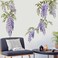 Runtoo Hanging Purple Flower Wall Art Stickers Wisteria Floral Wall Decal for Living Room Bedroom Baby Girls Nursery Wall Decor