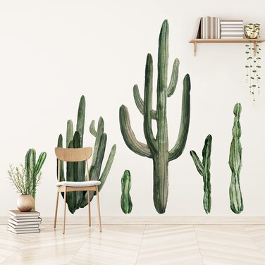 ROFARSO 70.1'' High Huge Saguaro Cactus Wall Stickers Vinyl Removable Peel and Stick Tropical Plant Wall Decals Art Decorations Decor for Bedroom Living Room Office Classroom Library Shop Murals