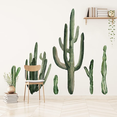 ROFARSO 70.1&#39;&#39; High Huge Saguaro Cactus Wall Stickers Vinyl Removable Peel and Stick Tropical Plant Wall Decals Art Decorations Decor for Bedroom Living Room Office Classroom Library Shop Murals